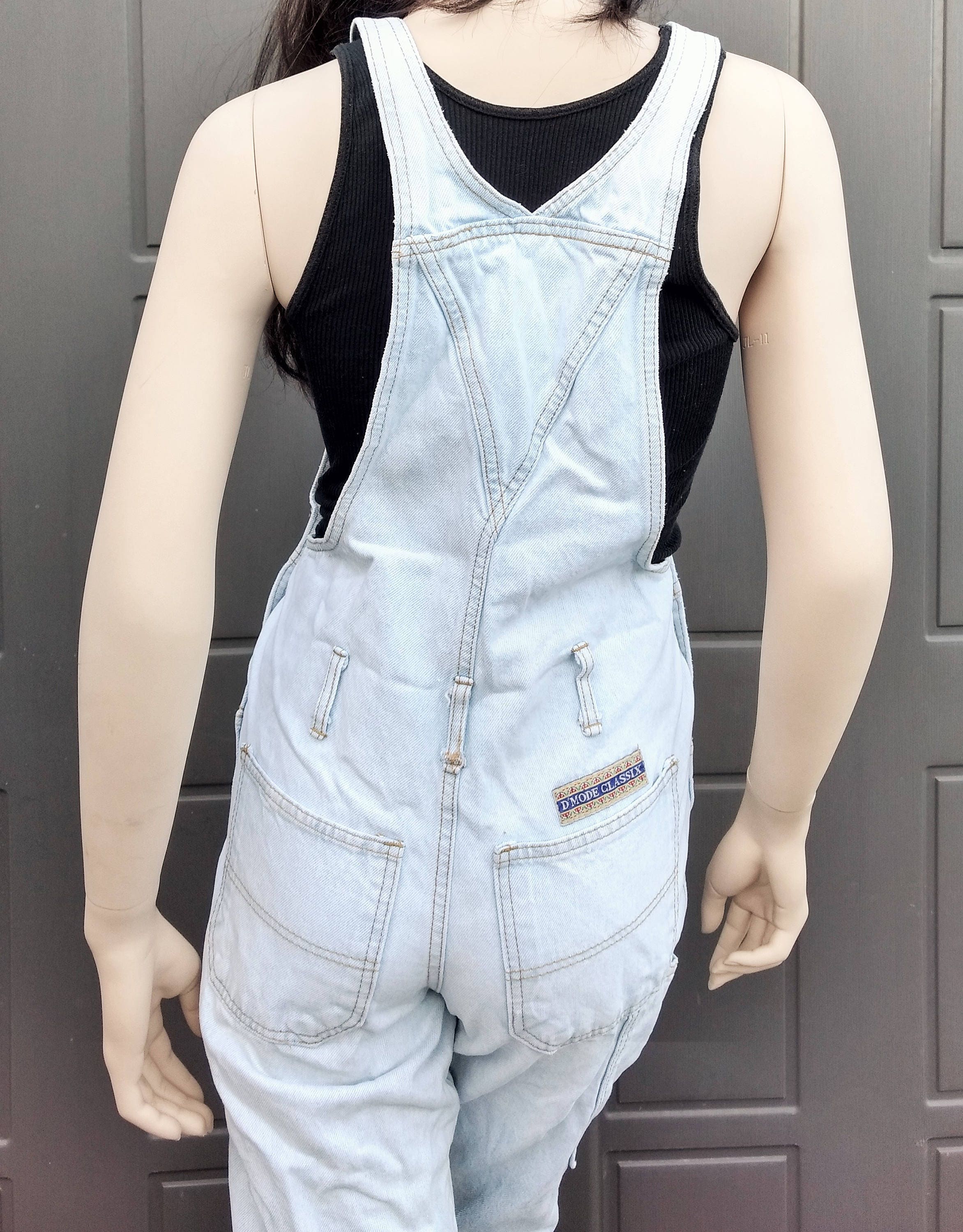 オーバーオール euro vintage 80s 90s Vintage 80's Light Wash Denim Overalls Sz Small - Etsy