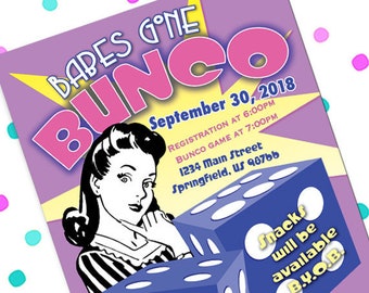 Bunco Invitations Etsy