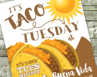 bunco game night fundraiser retro 5x7 invite 8 5x11 taco tuesday flyer
