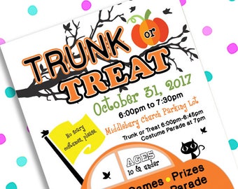 trunk or treat flyer etsy