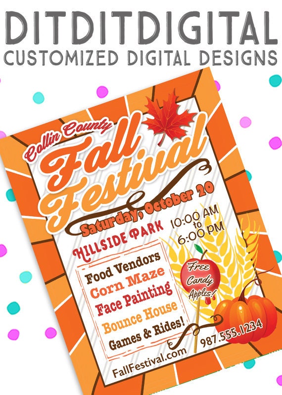 fall festival flyer harvest fest carnival 5x7 invite fall carnival flyer