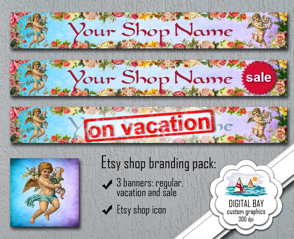 Angel Etsy shop banner - Premade banner- Shop graphics - Shop banner …