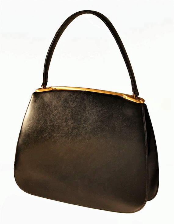 Dorian Textured Black Leather Bag