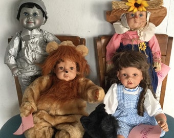 RARE Full Set of Zook Kids Wizard of Oz Collectible Dolls