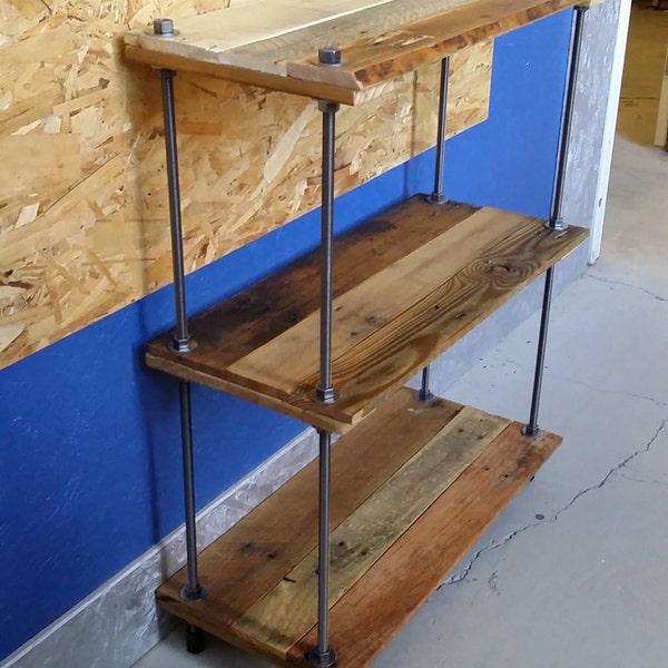 Gorgeous Custom Made Pallet Wood Bookshelf Bookcase in a Variety of Wood Types With Fully Adjustable Shelves