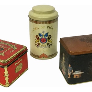 Vintage Tin Tea Canisters - Set of 3