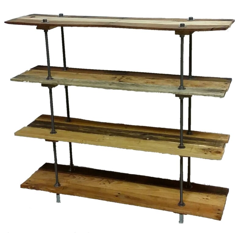 Vintage Reclaimed Wood Pallet 5 Shelf Bookcase Or Bookshelf Image 0