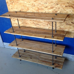 Industrial Reclaimed Pallet Wood 4 Shelf Bookcase Fully Adjustable image 8