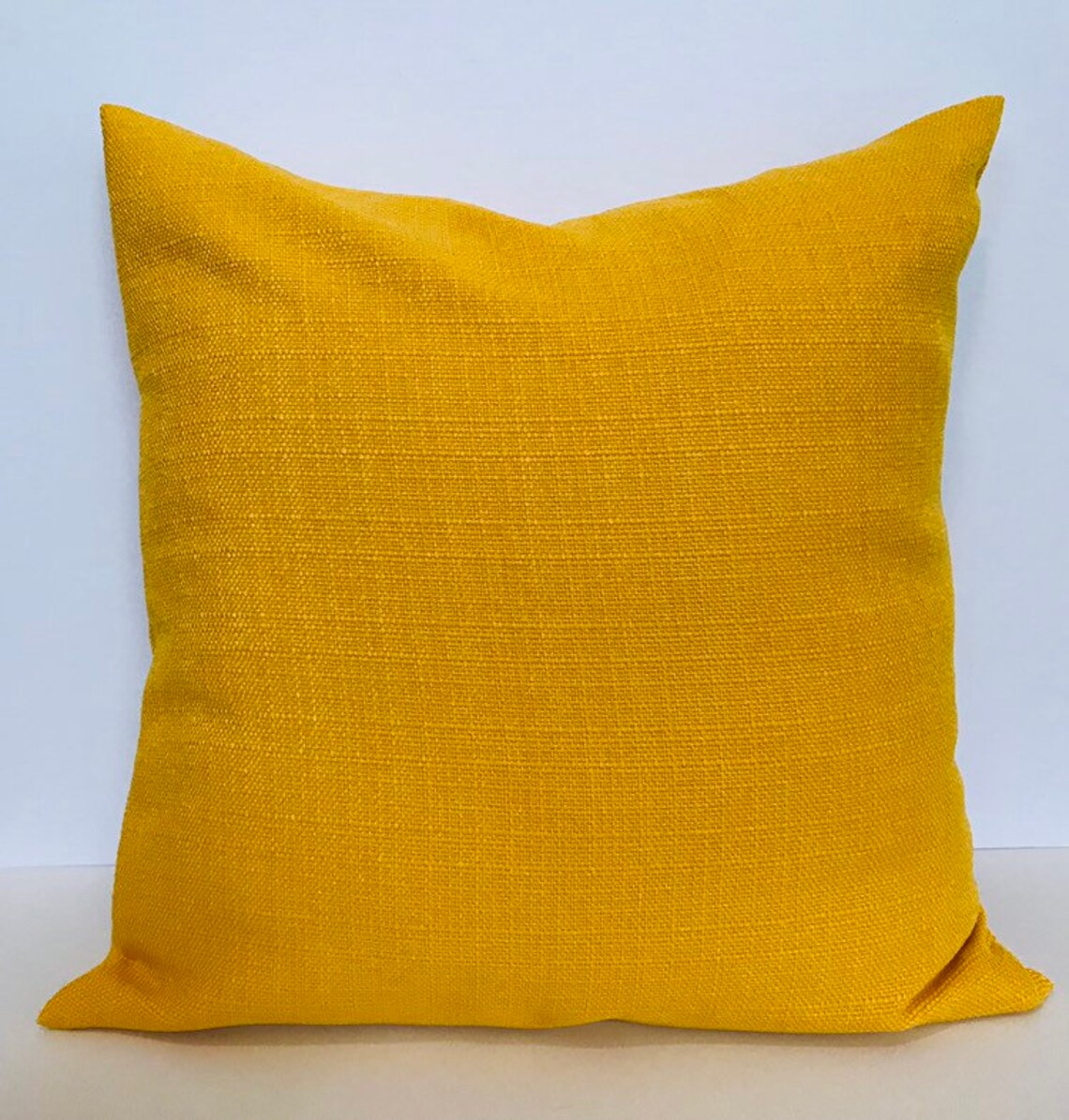 Solid Bright Yellow Pillow Cover 18x18 weave texture Throw Etsy