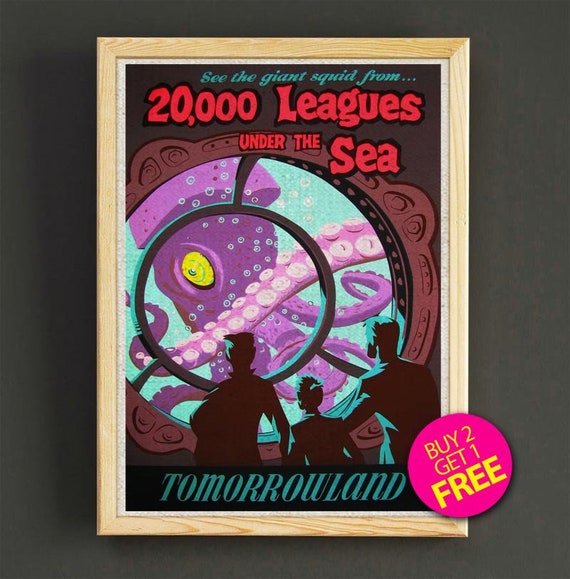Vintage Disney 20,000 LEAGUES 8.5/" x 11/" poster