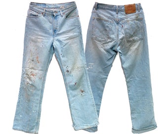 levis paint splatter jeans