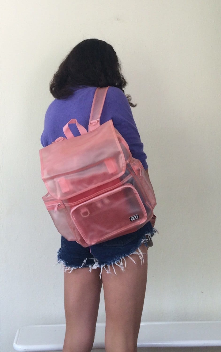 Vintage 90's Gap Pink Plastic Backpack Clear School - Etsy