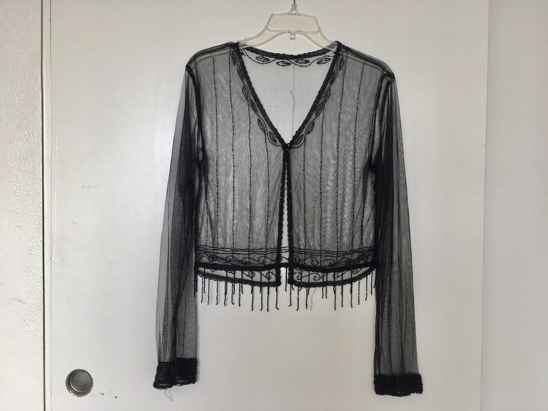 sheer black evening jacket