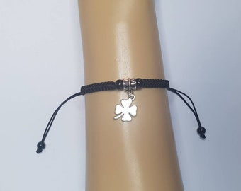 Four leaf clover bracelet - four leaf clover charm - lucky charm - good luck - lucky bracelet - clover jewelry - mothers day - gift for her