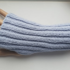 Light grey rib gloves - grey handwarmers - grey gloves - wristwarmers - unisex gloves - knitwear - grey mittens - ladies gloves
