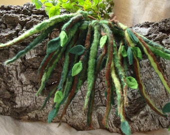 Elfenspiel, Walden, felt, Celtic, hair accessories, dreadlocks, hair tie, Waldorf