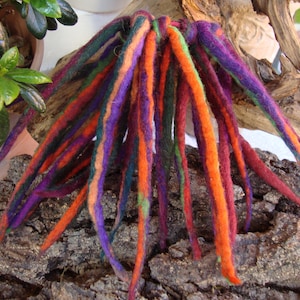 Elf game, &quot;Pumuckel&quot;, felt, hair accessory, hairpiece, dreadlocks, hair tie, Waldorf, hippie