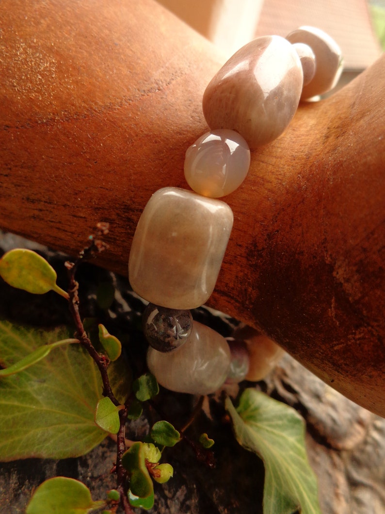 Chakra Lalunasdreams Ocean Salcedon Reiki Moonstone Gems Waldorf Bracelet Healing Stones