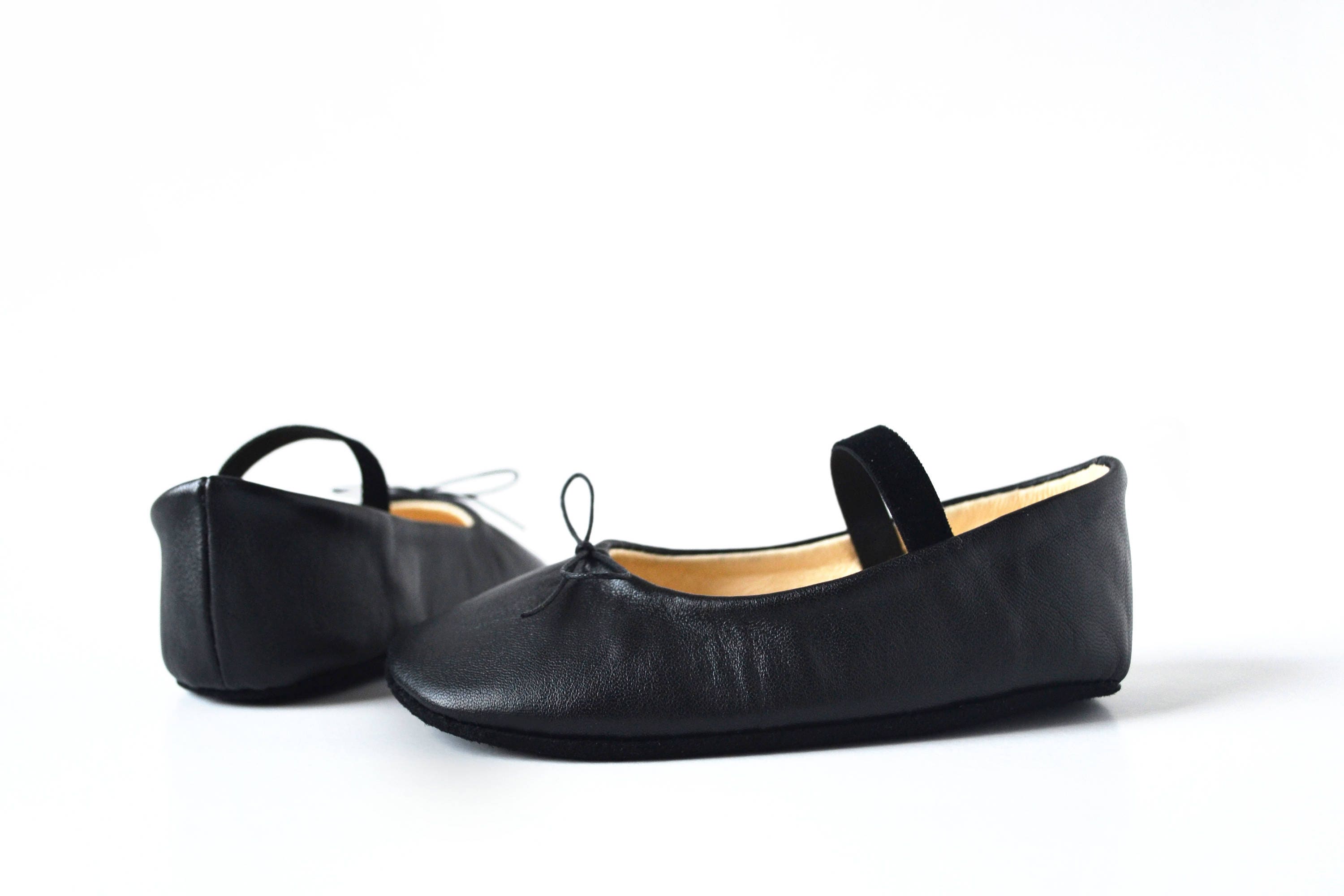 Black baby ballerina shoes Baby girl shoes Baby ballet slippers Baby leather shoes Baby ballet shoes Baby girl birthday shoess
