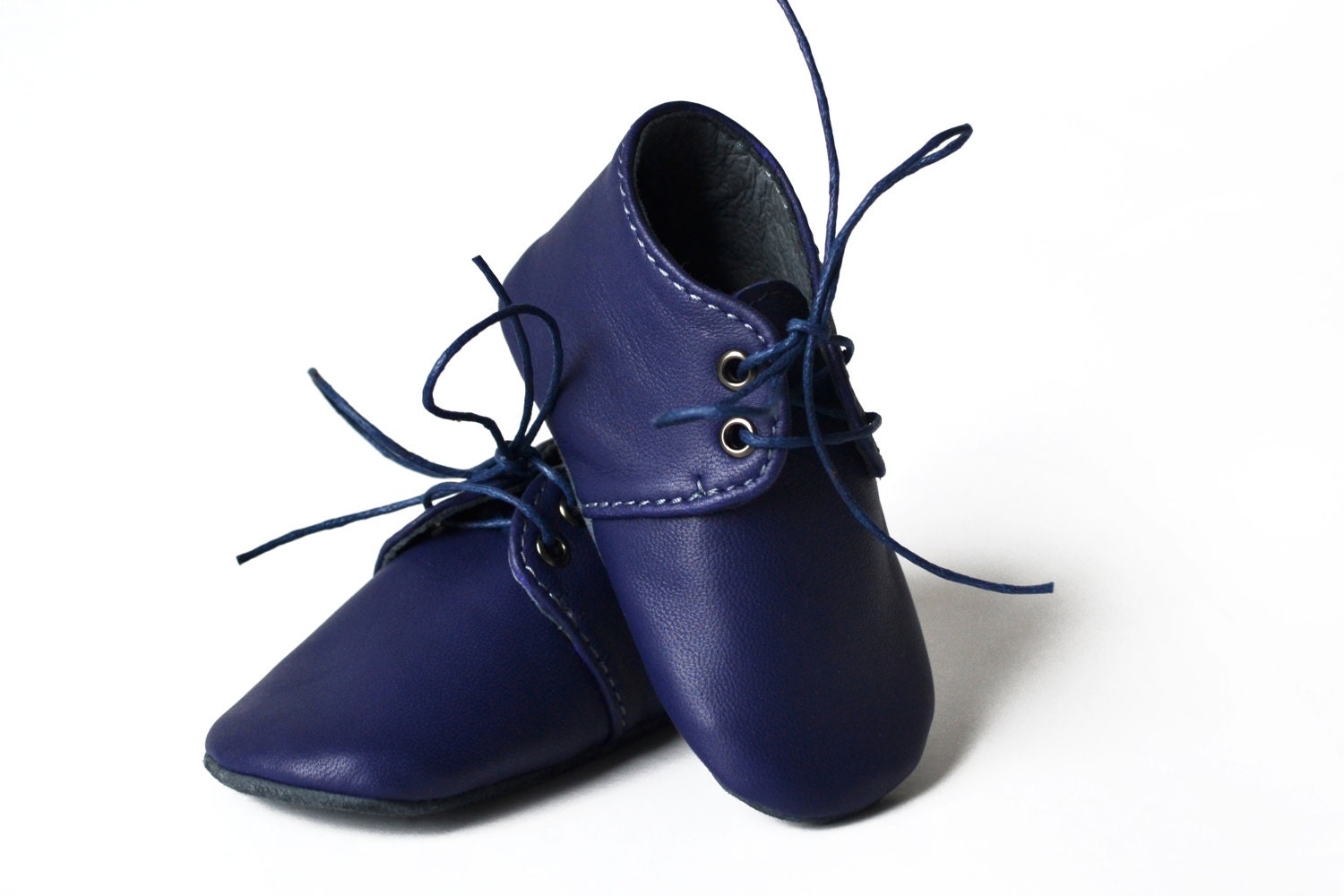 Blue Baby Boy Shoes Leather Baby Shoes Baby Leather Oxfords Etsy