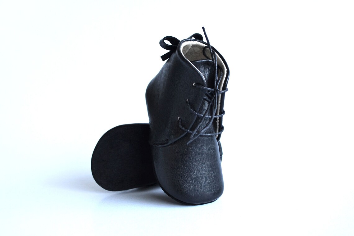 Black Baby Shoes, Leather Baby Girl Booties, Infant Booties, Booties ...