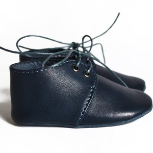 Navy blue baby shoes, Baby boy leather shoes, Baby boy oxfords, Soft sole baby shoes, Baby boy booties, Baby boy shower gift, Newborn gift