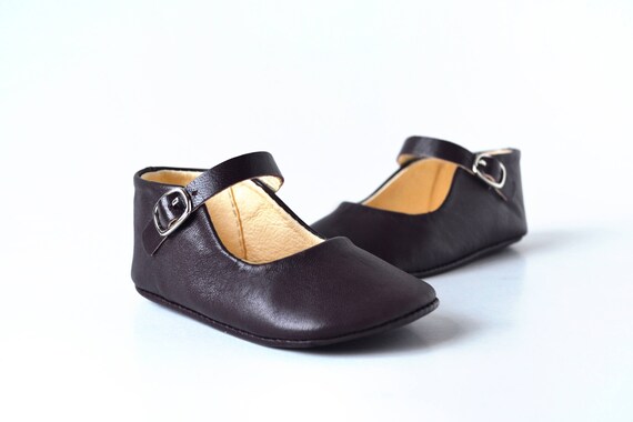 Mary Jane Dark Brown Infant Shoes