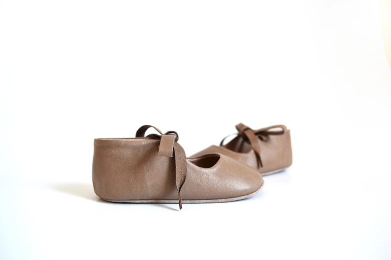 Baby Girl Mary Jane Shoes in Light Dusty Brown Leather Baby Etsy