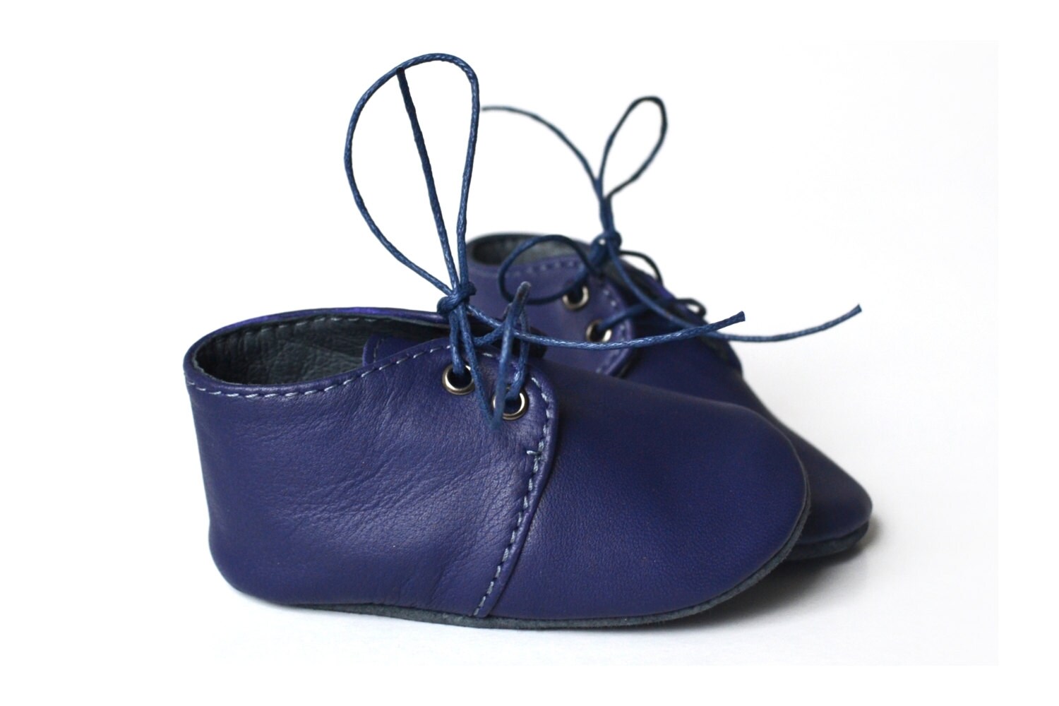 Blue Baby Boy Shoes Leather Baby Shoes Baby Leather Oxfords Etsy