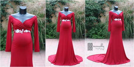 Ruby Red Maternity Dress