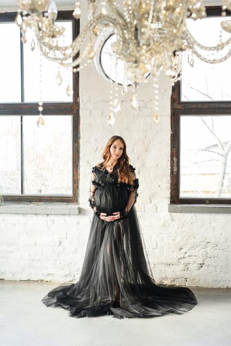 Maternity Dress For Photo Shoot Black Maternity Dress Tulle | Etsy