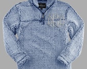 Sherpa Quarter Zip Frosted Navy Monogrammed Pullover