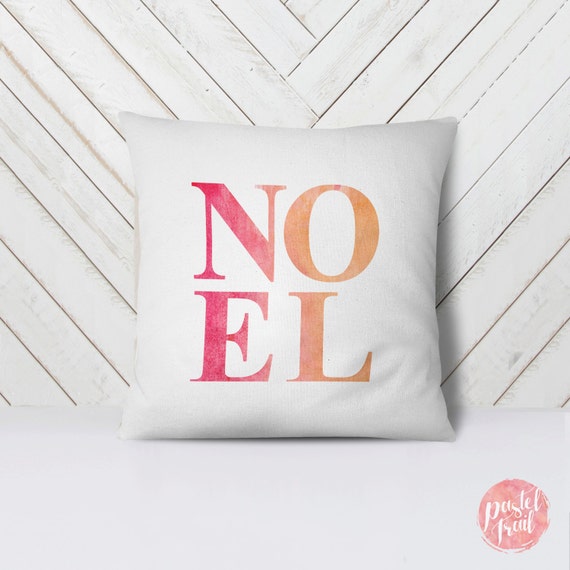 Noel Gradient Sign Christmas Throw Pillow Case Christmas Etsy