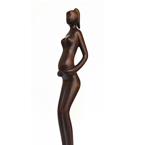 Wood sculpture Motherhood wood carving - Mother's day gift idea - pregnancy gift - boho home decor