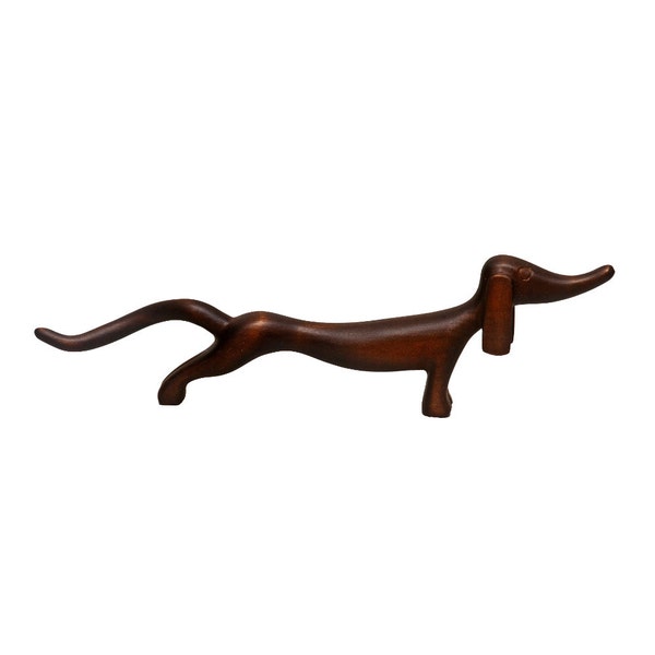 Dog sculpture from wood Dachshund Wood sculpture dog figurine boho art