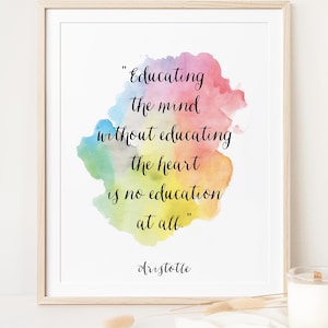 Aristotle Quote Poster Education Poster Classroom Decor Philosophy print Philosophy Quote Watercolor Artwork Printable Décor