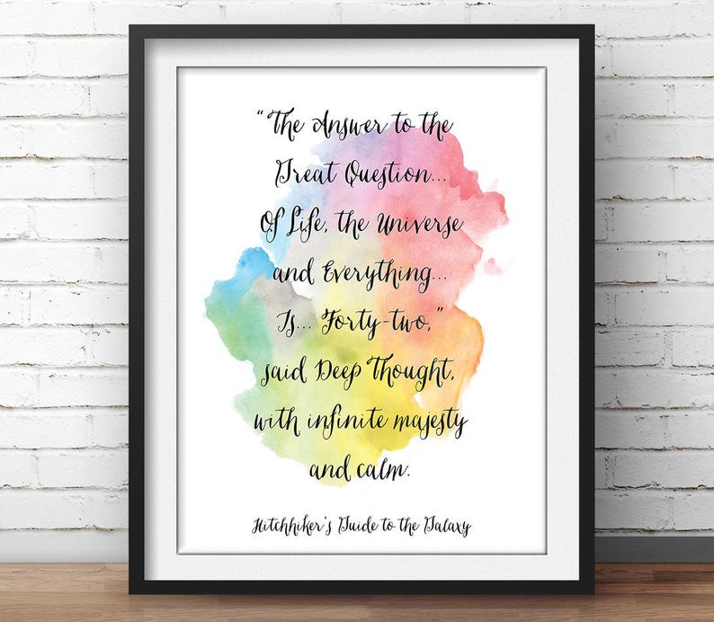 Hitchhiker's Guide Quote The answer to the great Etsy