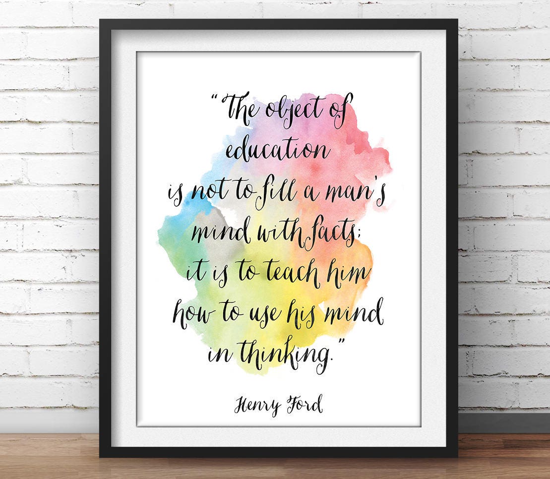 Bildung-Zitat Henry Ford Zitat Der Gegenstand Der | Etsy
