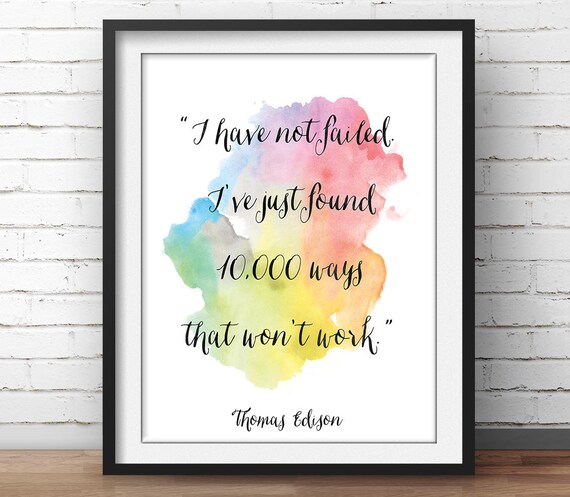 Citation De Thomas Edison Je Nai Pas Manque Persistance Etsy