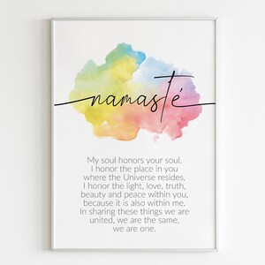 Namaste Definition Print, Yoga Poster, Namaste Poster, Namaste sign, Namaste Printable, Self care Poster, Yoga Wall Decor, Digital Download