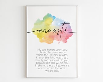 Namaste Definition Print, Yoga Poster, Namaste Poster, Namaste Zeichen, Namaste Printable, Selbstfürsorge Poster, Yoga Wand Dekor, digitaler Download