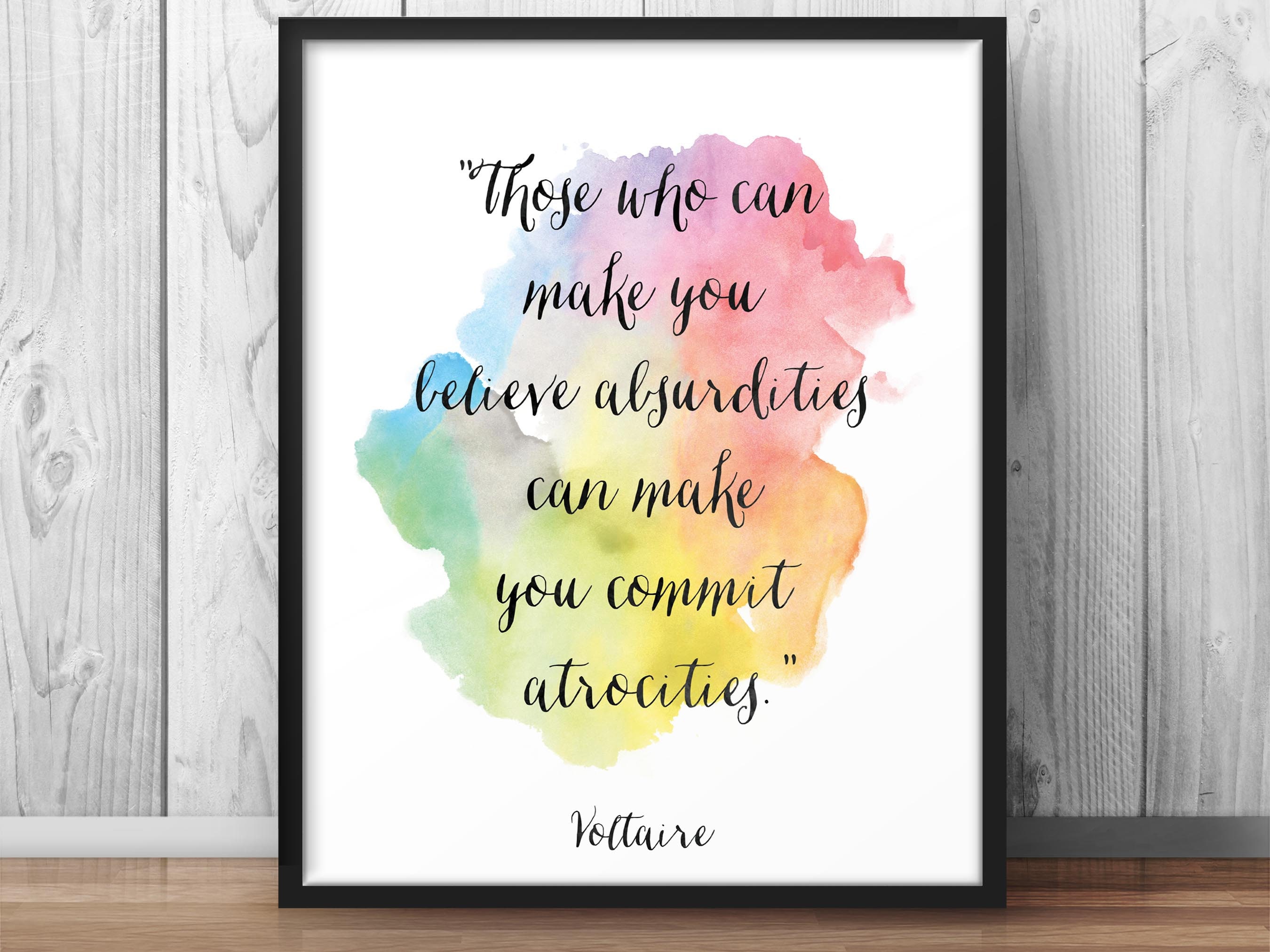 Voltaire Quote Poster those Who Can Make You Believe - Etsy
