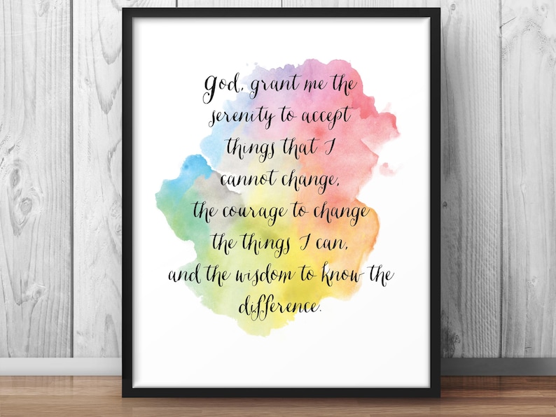 Serenity Prayer Wall Art god Grant Me the Serenity and wisdom to Know