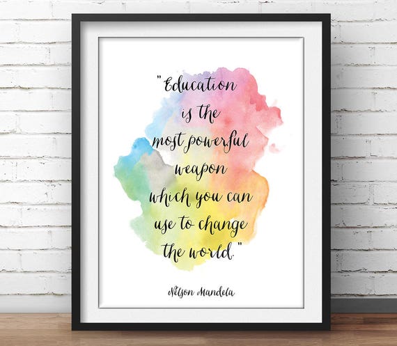 Affiche De L Education Nelson Mandela Citation School Etsy Affiche De L Education Nelson Mandela Citation School Etsy
