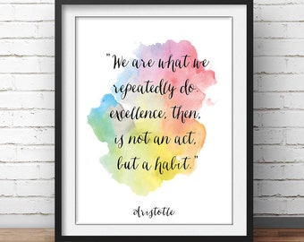 Aristotle We Are What We Repeatedly Do.. NEW Classroom Motivational POSTER 