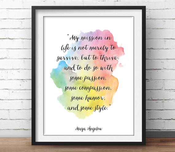 Maya Angelou Poster Citation Ma Mission Dans La Etsy Canada