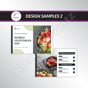 May include: A green and white graphic design with the text "World Vegetarian Day" and a bowl of salad with strawberries, walnuts, and avocado. The text "Take care of your body" is below the graphic.