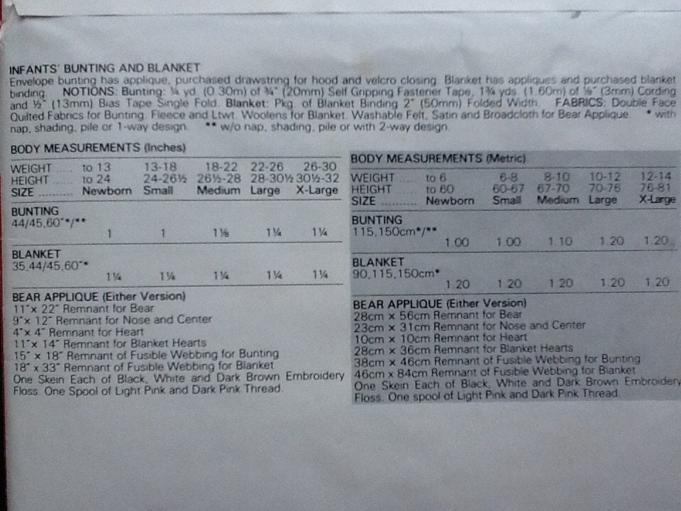 Butterick pattern 6217. Vintage uncut baby bunting and blanket | Etsy