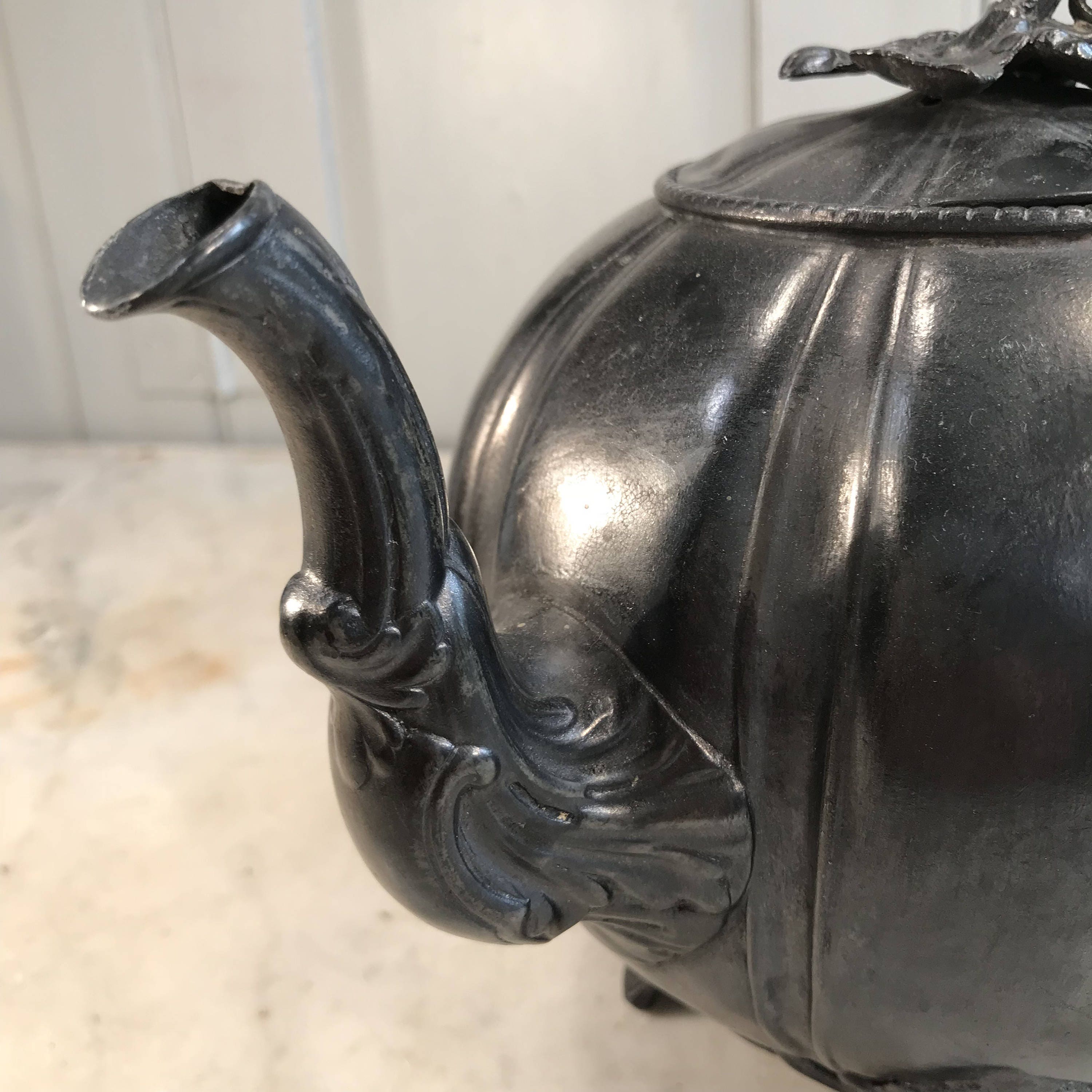 Antique Decorative Pewter Teapot by James Dixon & Sons Etsy