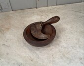 Antique French herb chopper and wooden bowl pestle